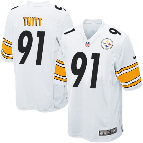 Men's Game Stephon Tuitt Nike Jersey White Road - #91 NFL Pittsburgh Steelers